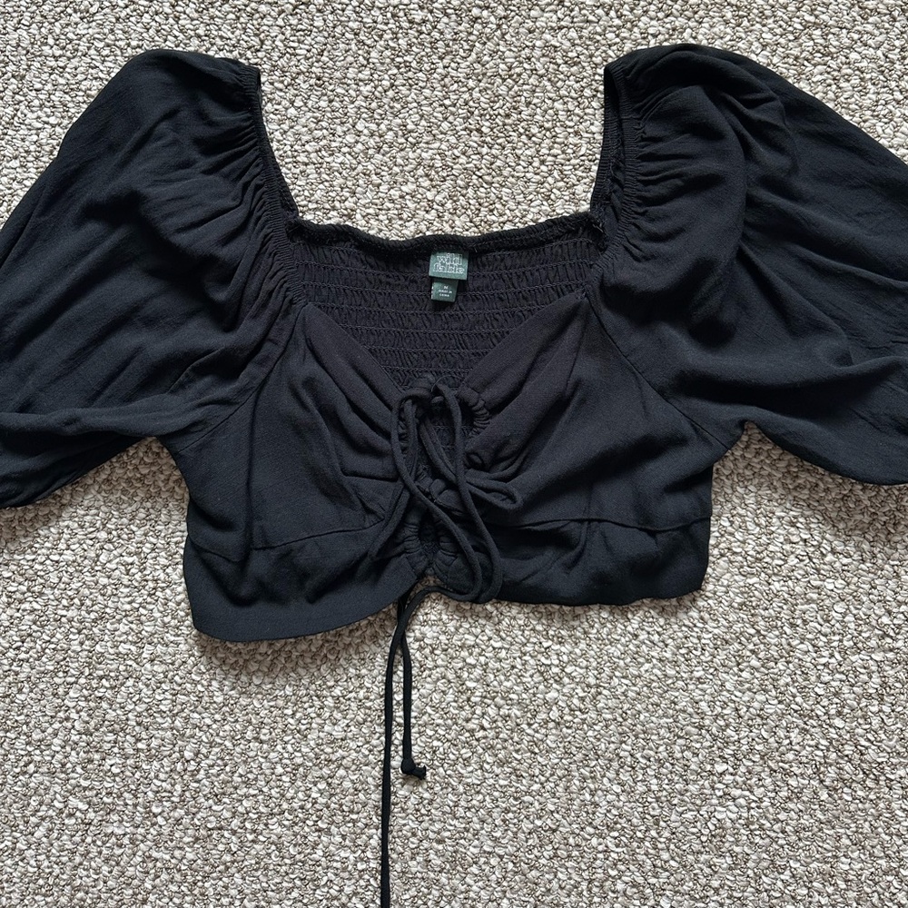 Black wild fable crop top that ties in the front